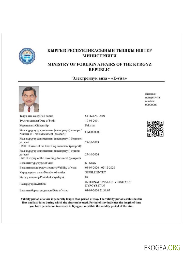 Visa électronique KIRGHYZ